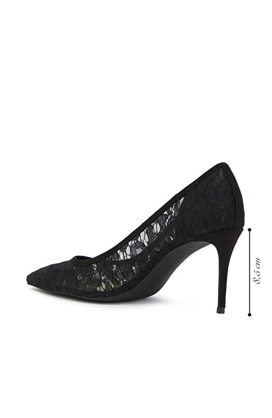 Siyah Dantelli Stiletto