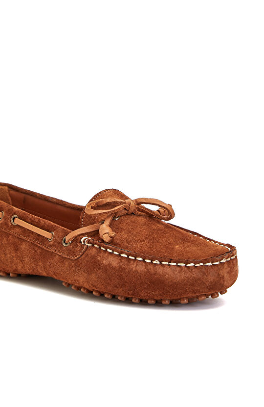 Kahverengi Kadın Süet Loafer