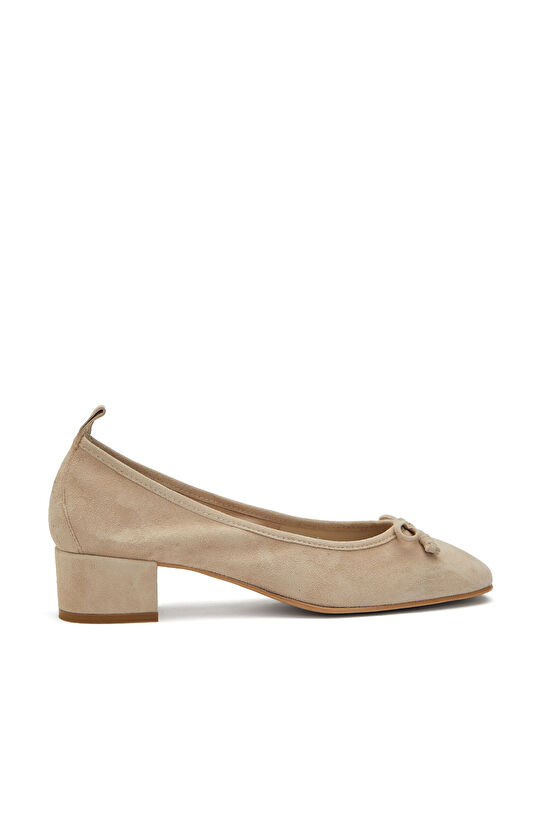 Nude Casual Comfortable Suede Heeled Ballet Flats