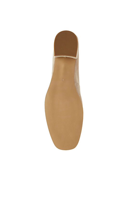 Nude Casual Comfortable Suede Heeled Ballet Flats