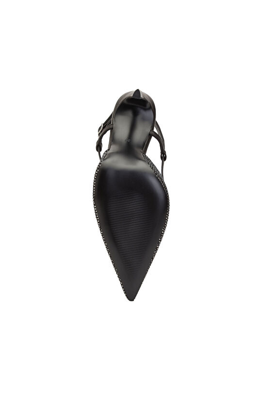 Siyah Taş Aksesuarlı Süet Gova