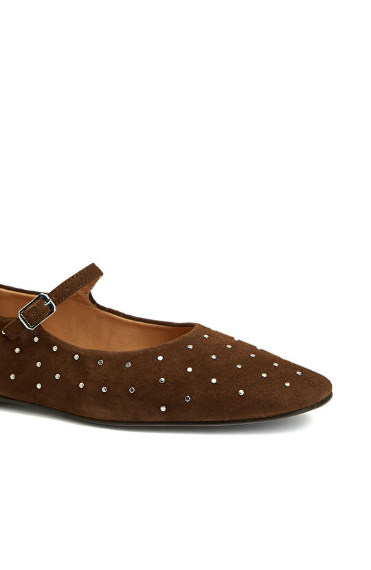 Brown Stone Women's Leather Ballet Flats