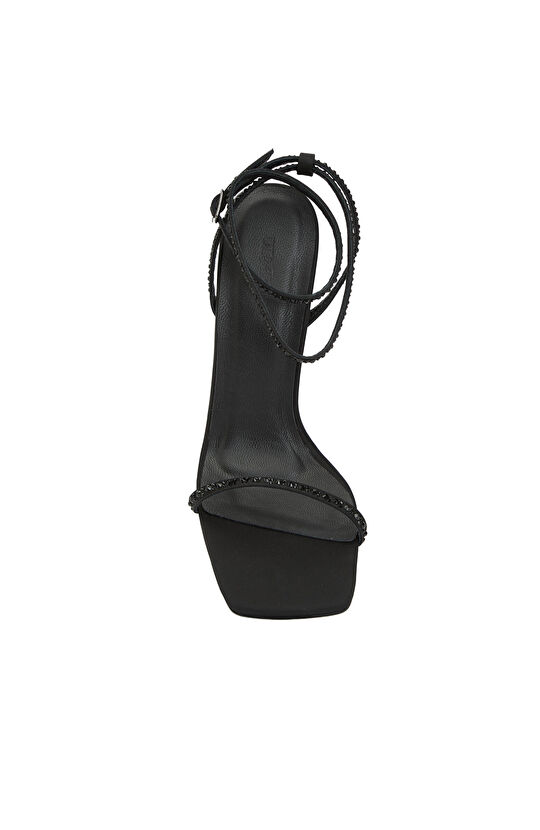 Siyah Taşlı Kadın Abiye Sandalet