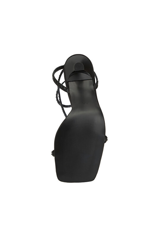 Siyah Taşlı Kadın Abiye Sandalet