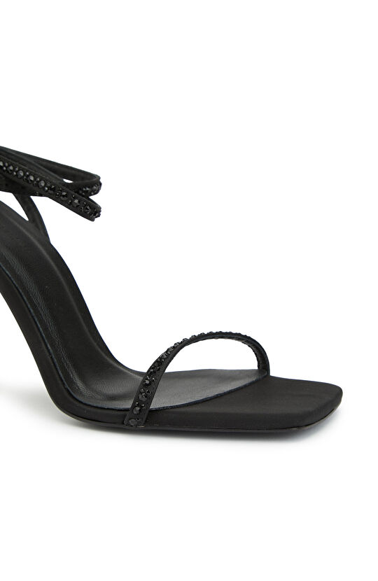 Siyah Taşlı Kadın Abiye Sandalet