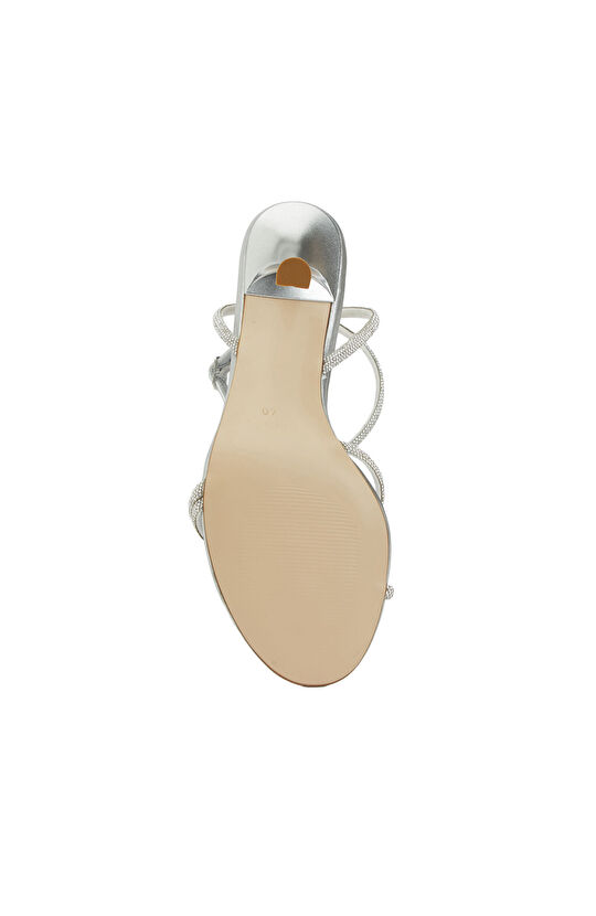 Silver Taşlı Kadın Abiye Sandalet