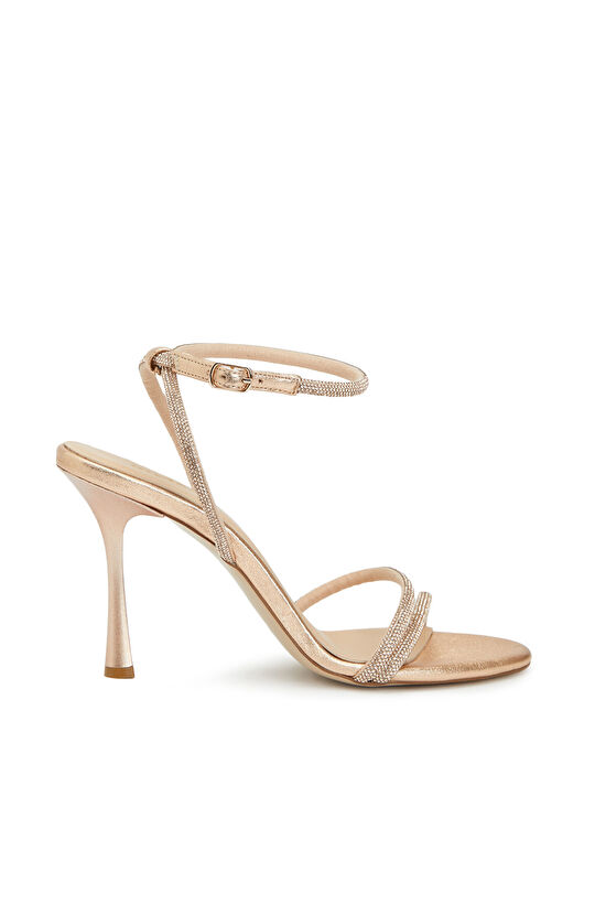 Gold Taşlı Kadın Abiye Sandalet