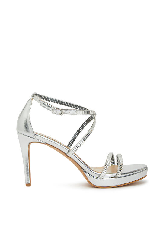 Silver Taşlı Kadın Abiye Sandalet