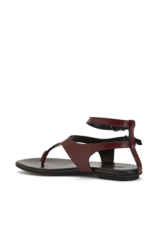 Burgundy Women's Leather Sandals