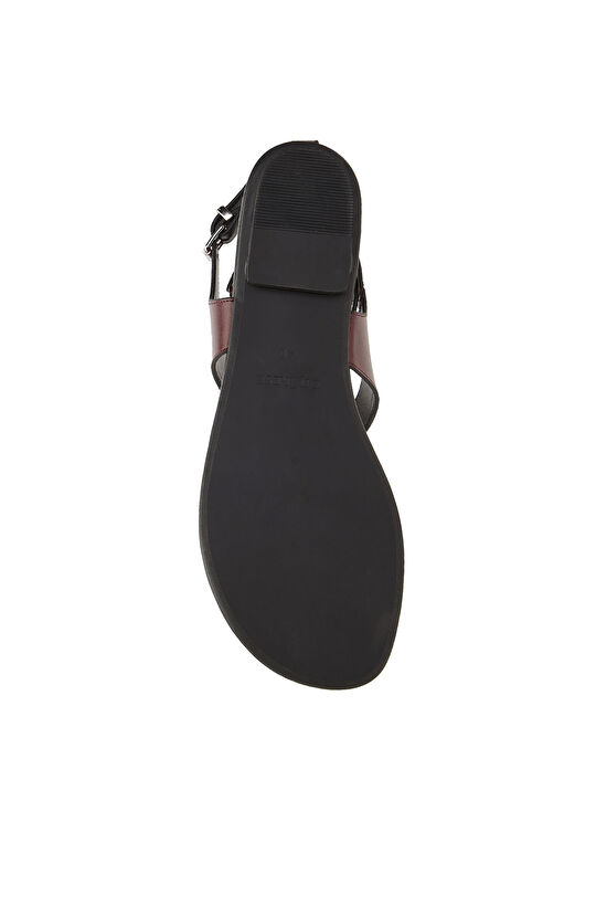 Burgundy Women's Leather Sandals