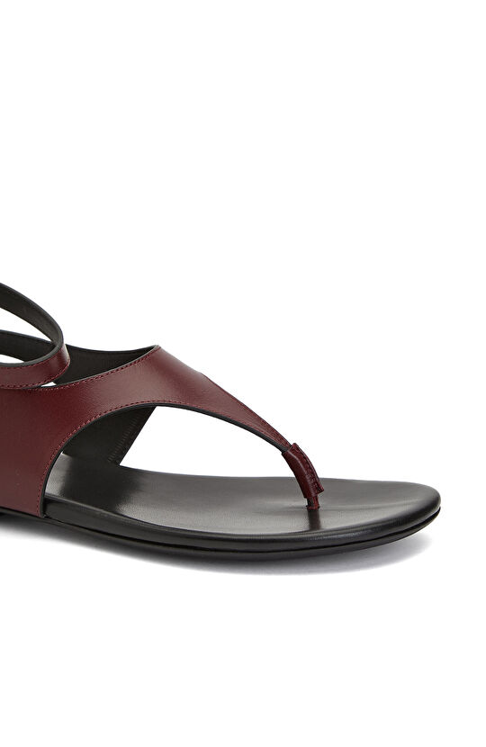 Burgundy Women's Leather Sandals