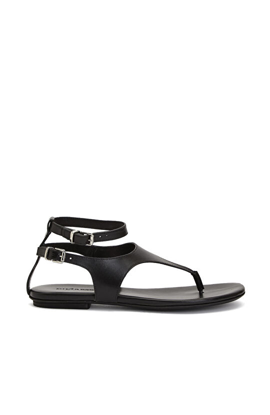 Black Women's Leather Sandals