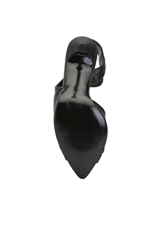 Black Accessory Detailed Women's Leather Sandals