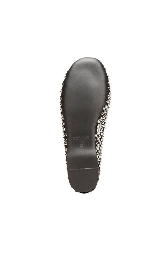 Silver Stone Leather Ballet Flats