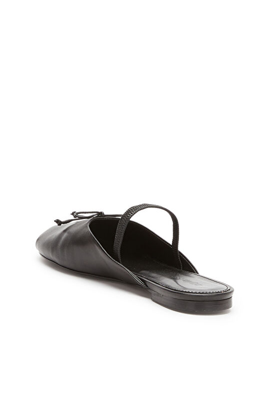 Siyah Kadın Rahat Deri Terlik