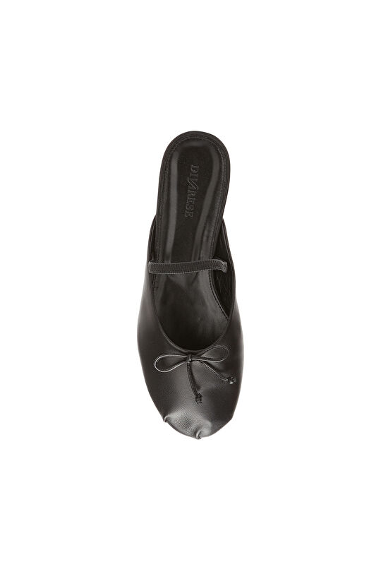 Siyah Kadın Rahat Deri Terlik