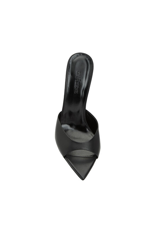 Siyah Kadın Deri Terlik