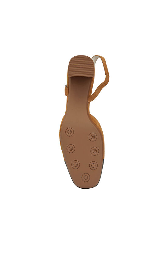 Camel Rahat Süet Topuklu Ayakkabı