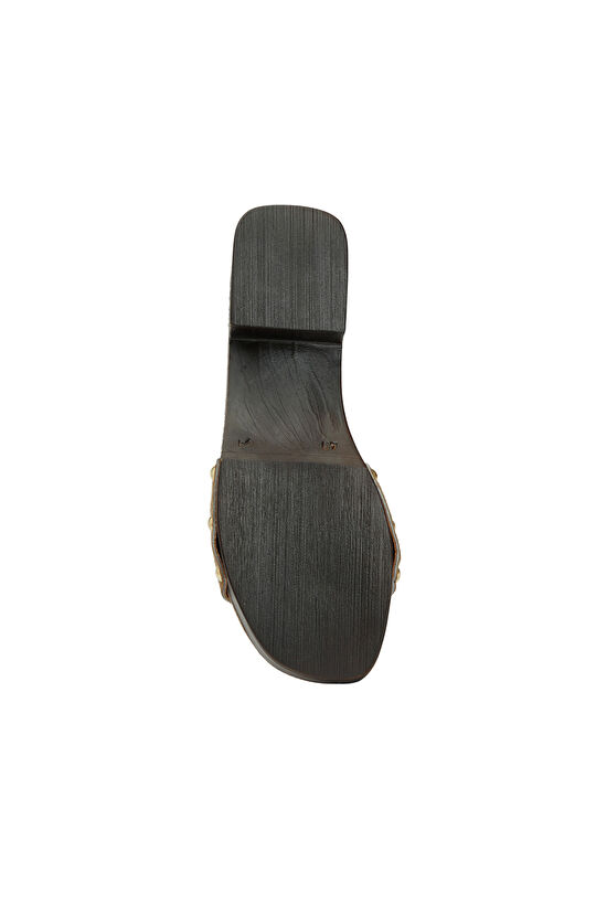 Bej Tay Desenli Kadın Terlik