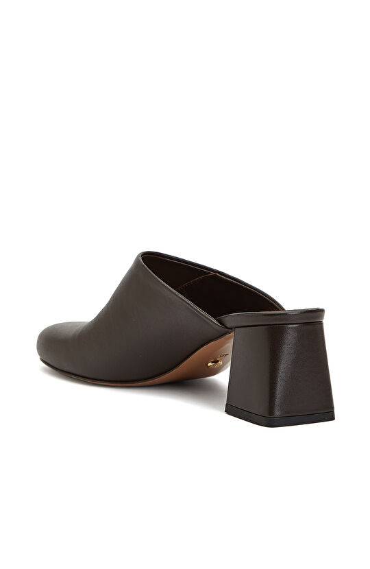 Acı Kahve Kadın Deri Terlik