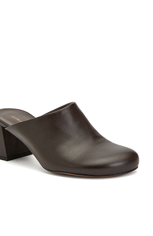 Acı Kahve Kadın Deri Terlik