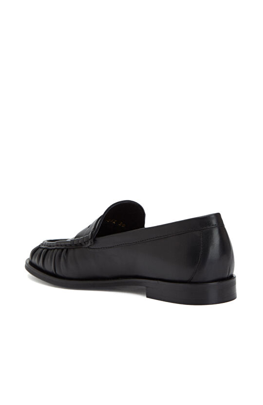 Siyah Kadın Deri Loafer
