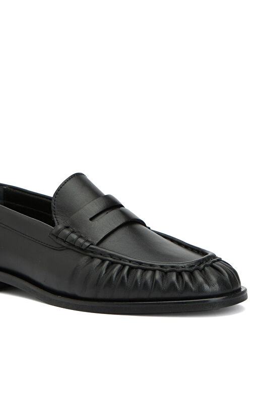 Siyah Kadın Deri Loafer