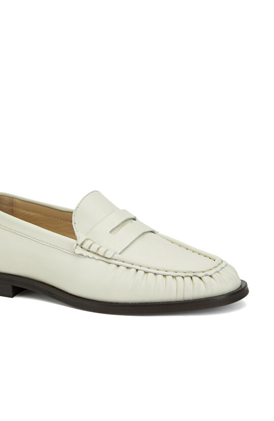 Beyaz Günlük Rahat Kadın Deri Loafer