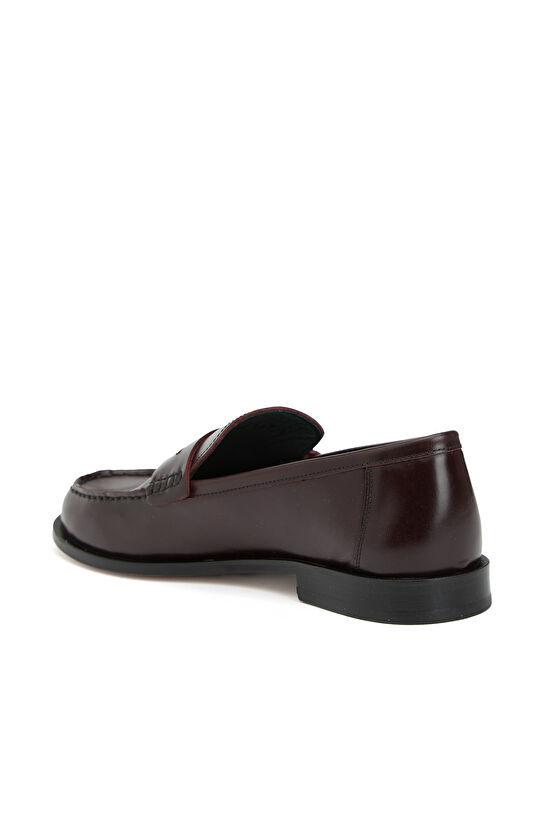 Bordo Kadın Deri Loafer
