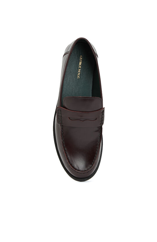 Bordo Kadın Deri Loafer