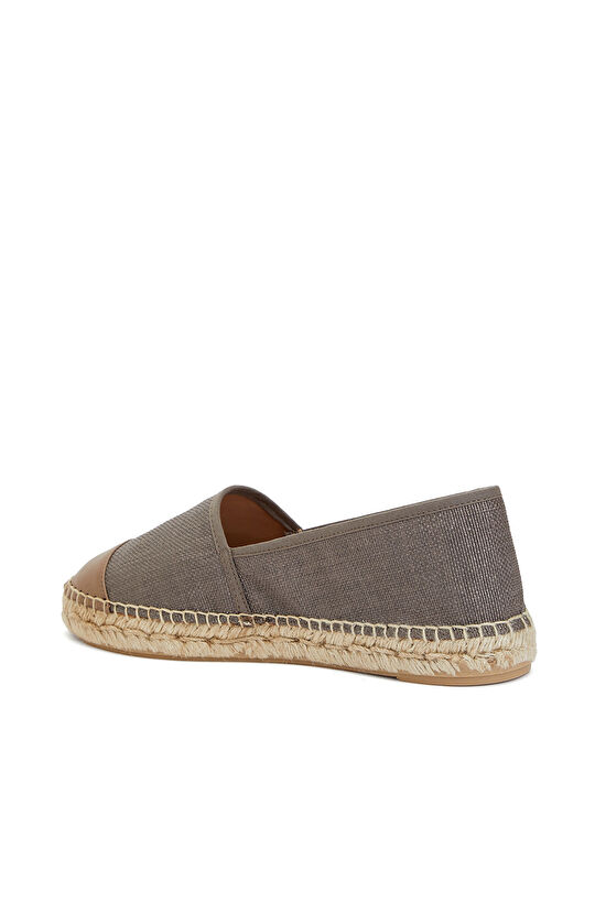Vizon Desenli Kadın Keten Espadril