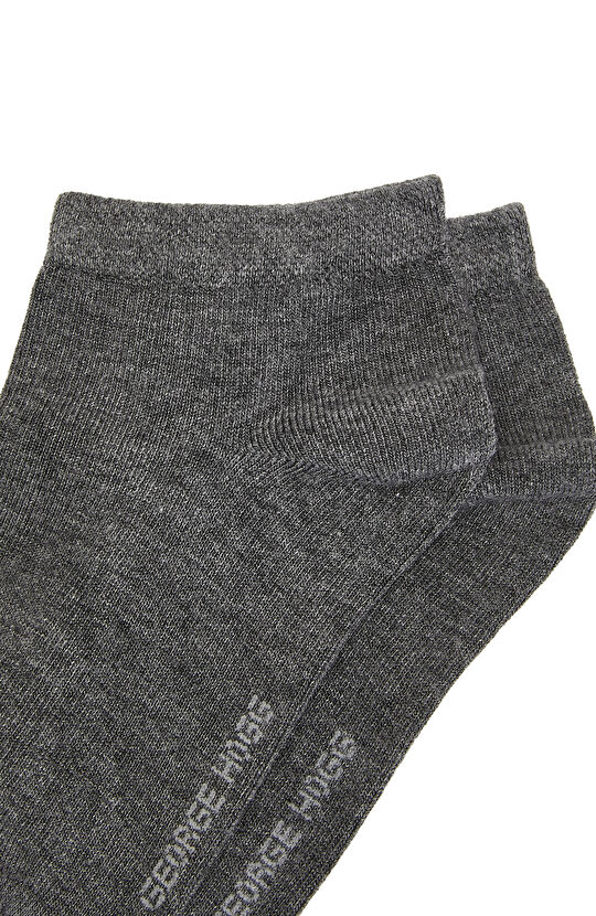 Gri Beyaz 2li Kadın Bambu Patik Çorap Seti