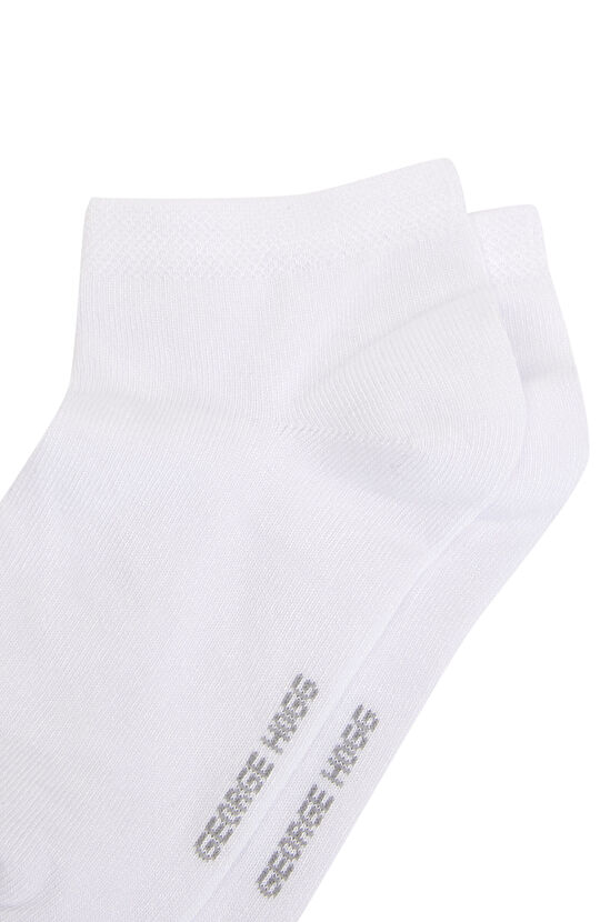 Gri Beyaz 2li Kadın Bambu Patik Çorap Seti