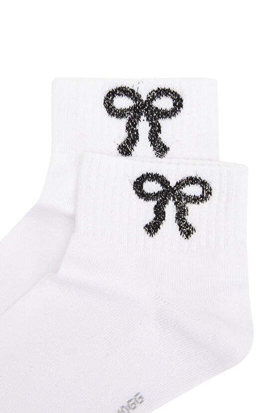 Beyaz Kadın Sneaker Çorap