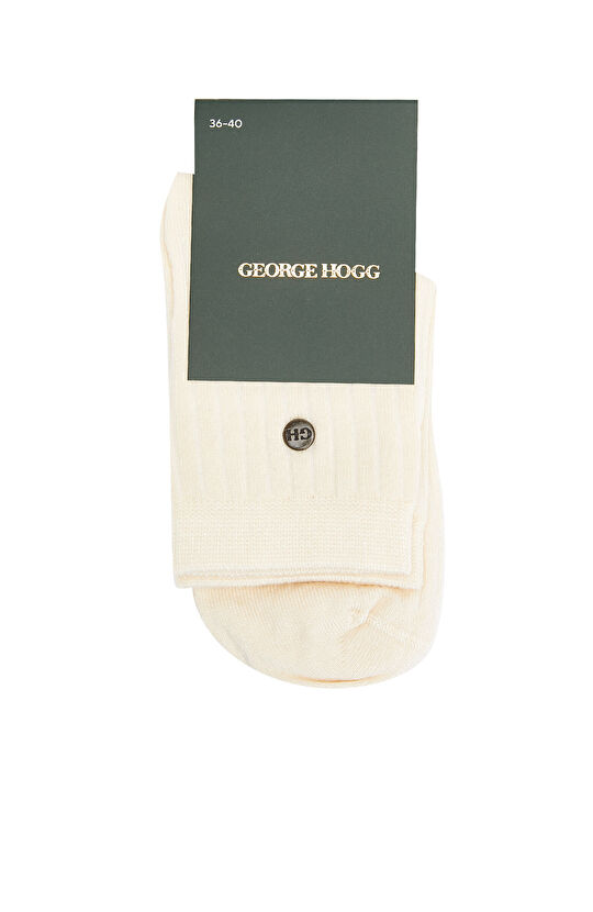 Ekru Kadın Bambu Soket Çorap