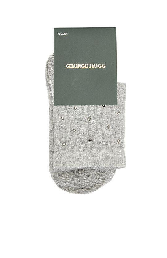 Gri Düz Soket Çorap