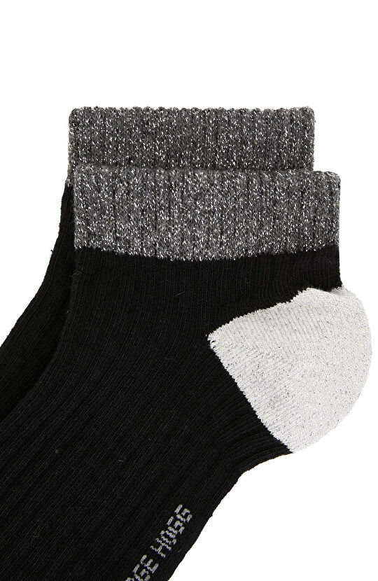 Siyah Düz Soket Çorap