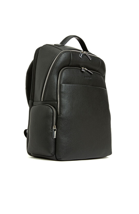 Siyah Erkek Suni Deri Sırt Çantası