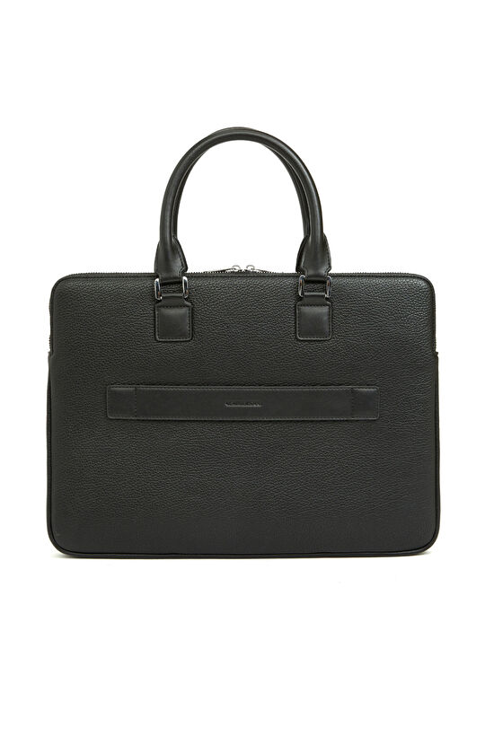 Siyah Erkek Suni Deri Laptop Çantası