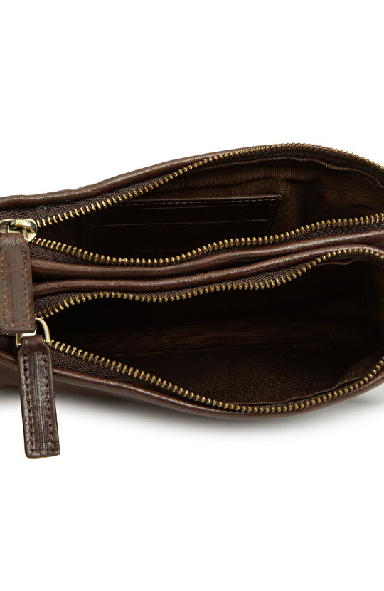 Kahverengi Erkek Deri Clutch