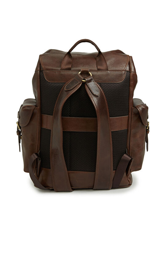 Kahverengi Erkek Deri Sırt Çantası