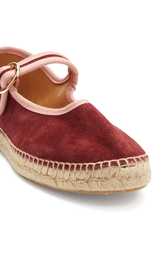 Bordo Toka Detaylı Kadın Espadril