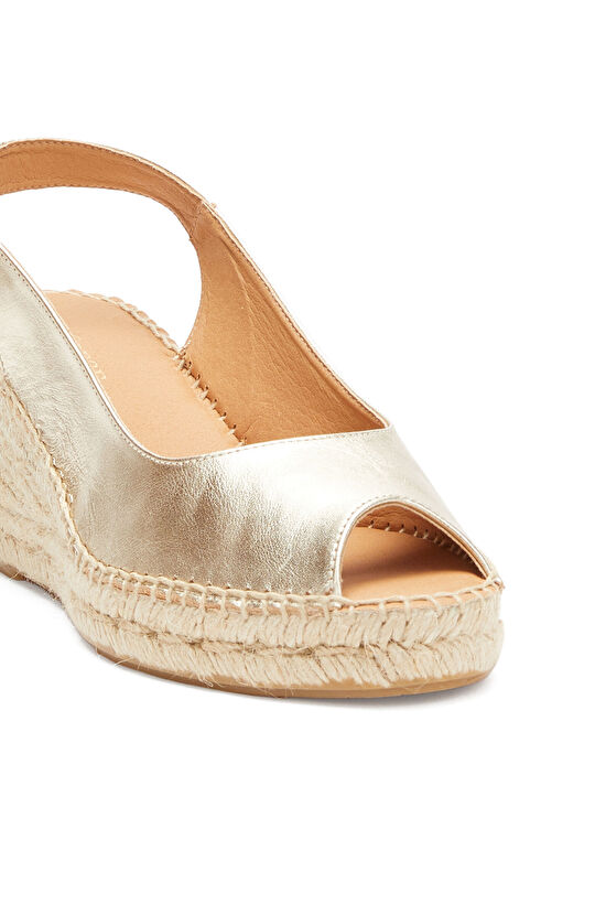 Gold Toka Detaylı Kadın Deri Espadril