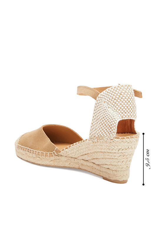 Nude Örgü Detaylı Kadın Keten Espadril
