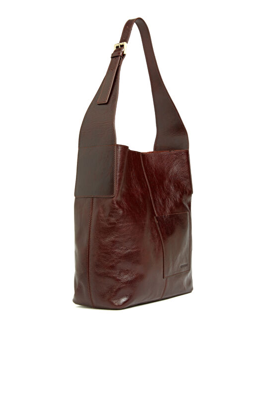 Taba Cep Detaylı Kadın Deri Çanta