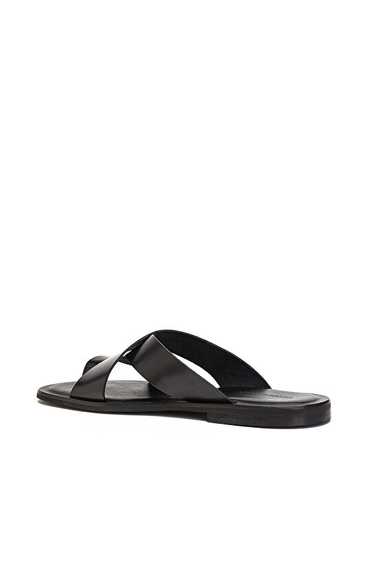 Siyah Erkek Günlük Rahat Deri Terlik