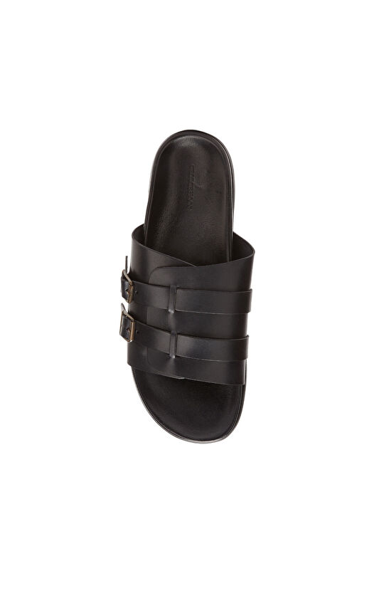 Siyah Erkek Rahat Deri Terlik