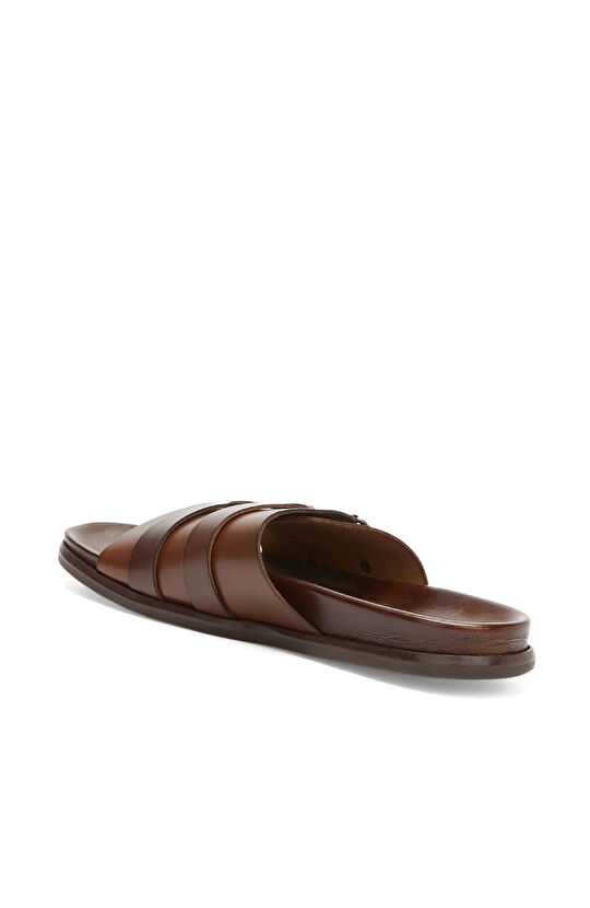 Acı Kahve Erkek Rahat Deri Terlik