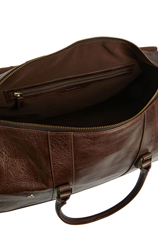 Kahverengi Erkek Deri Seyahat Çantası