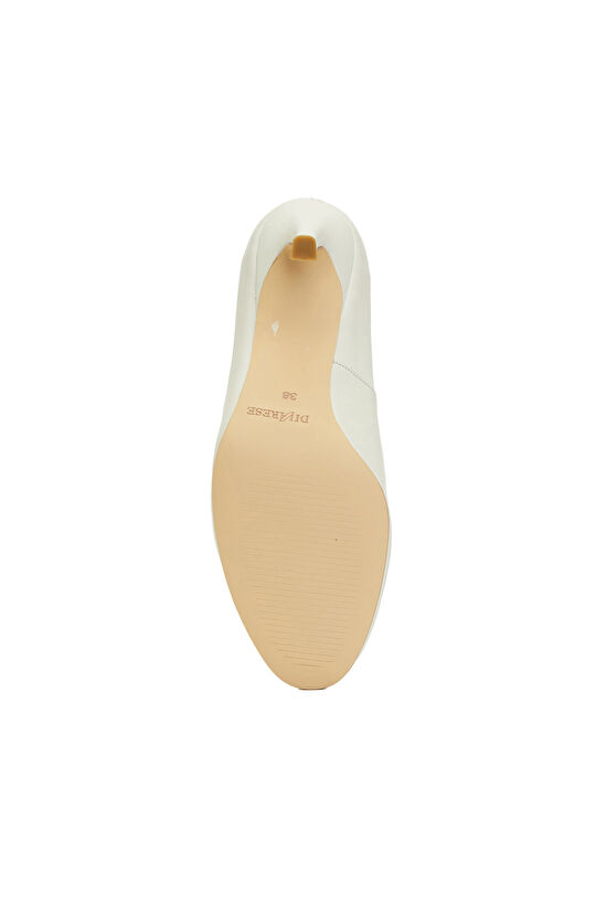 Kırık Beyaz Deri Stiletto